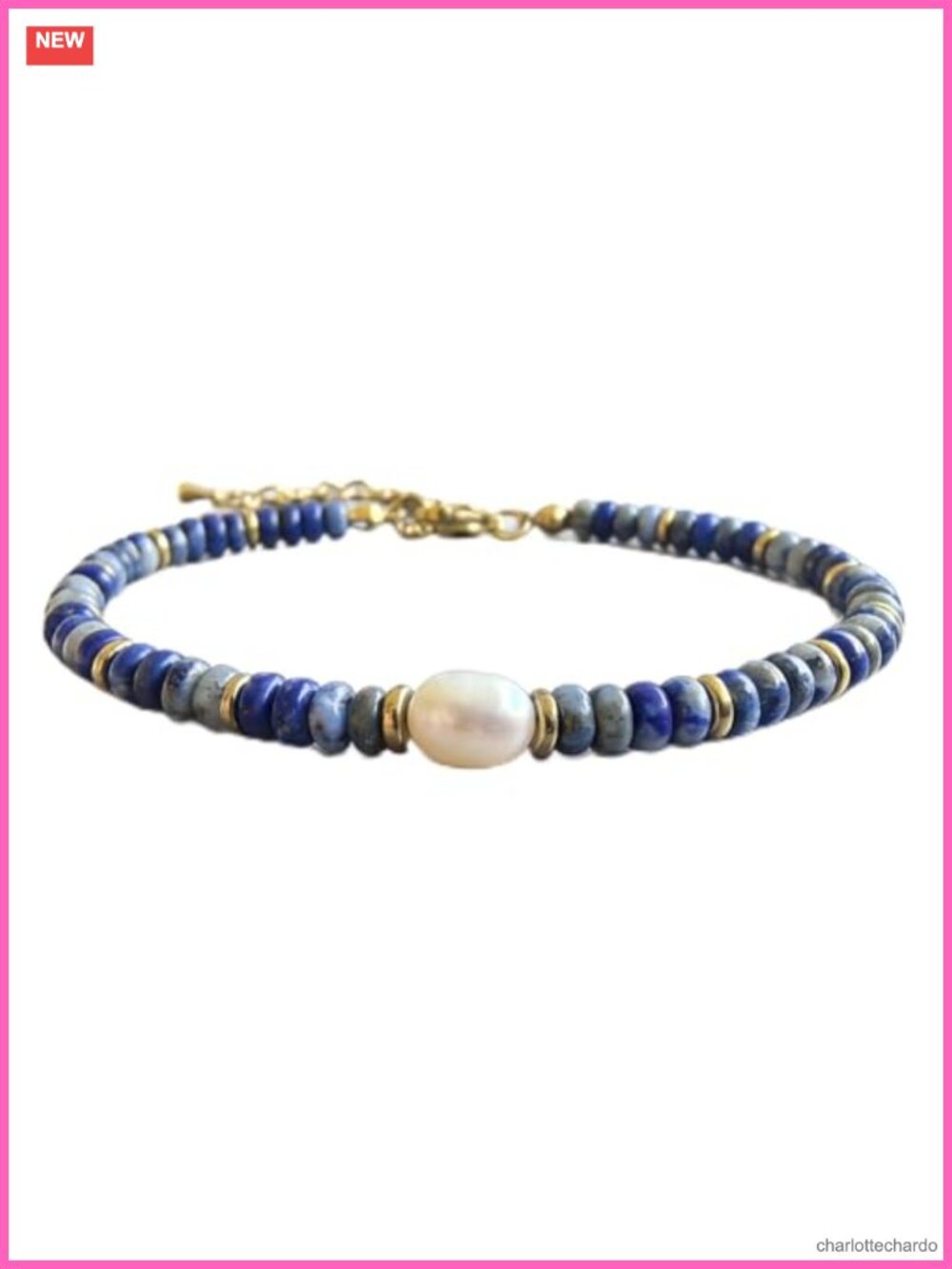 Natural Stone Beaded Strand Wrap Bracelet 18K Gold Plated Lobster Clasp